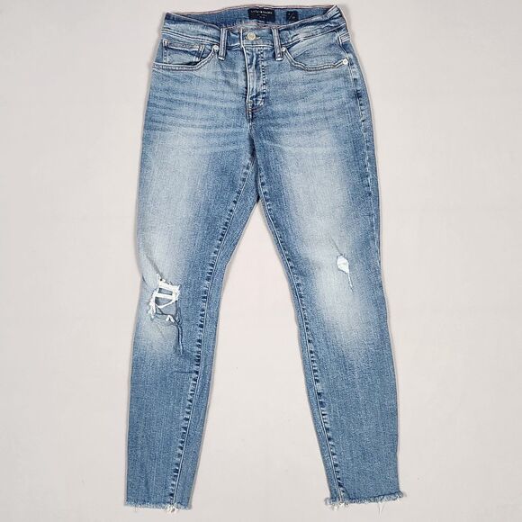 Lucky Brand Denim - Lucky Brand Mid Rise Super Skinny Jeans Distressed Light Wash 6/28